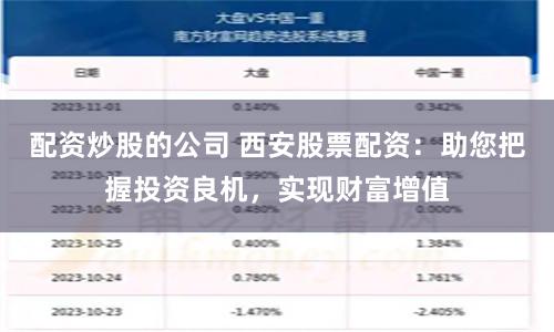 配资炒股的公司 西安股票配资：助您把握投资良机，实现财富增值